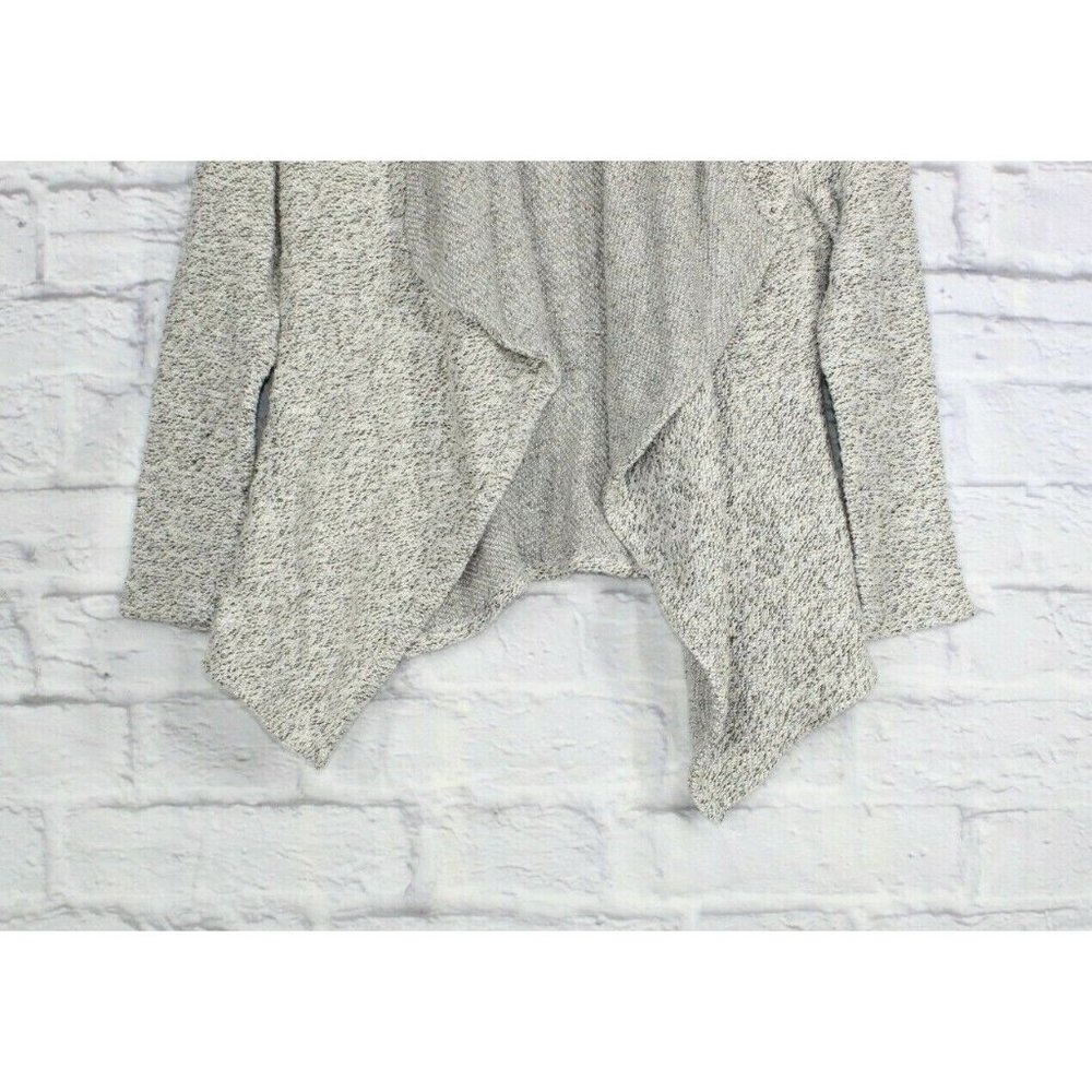 BNCI Blanc Noir White Gray Open Front Shawl Collar Cardigan Sweater XL - Picture 3 of 8